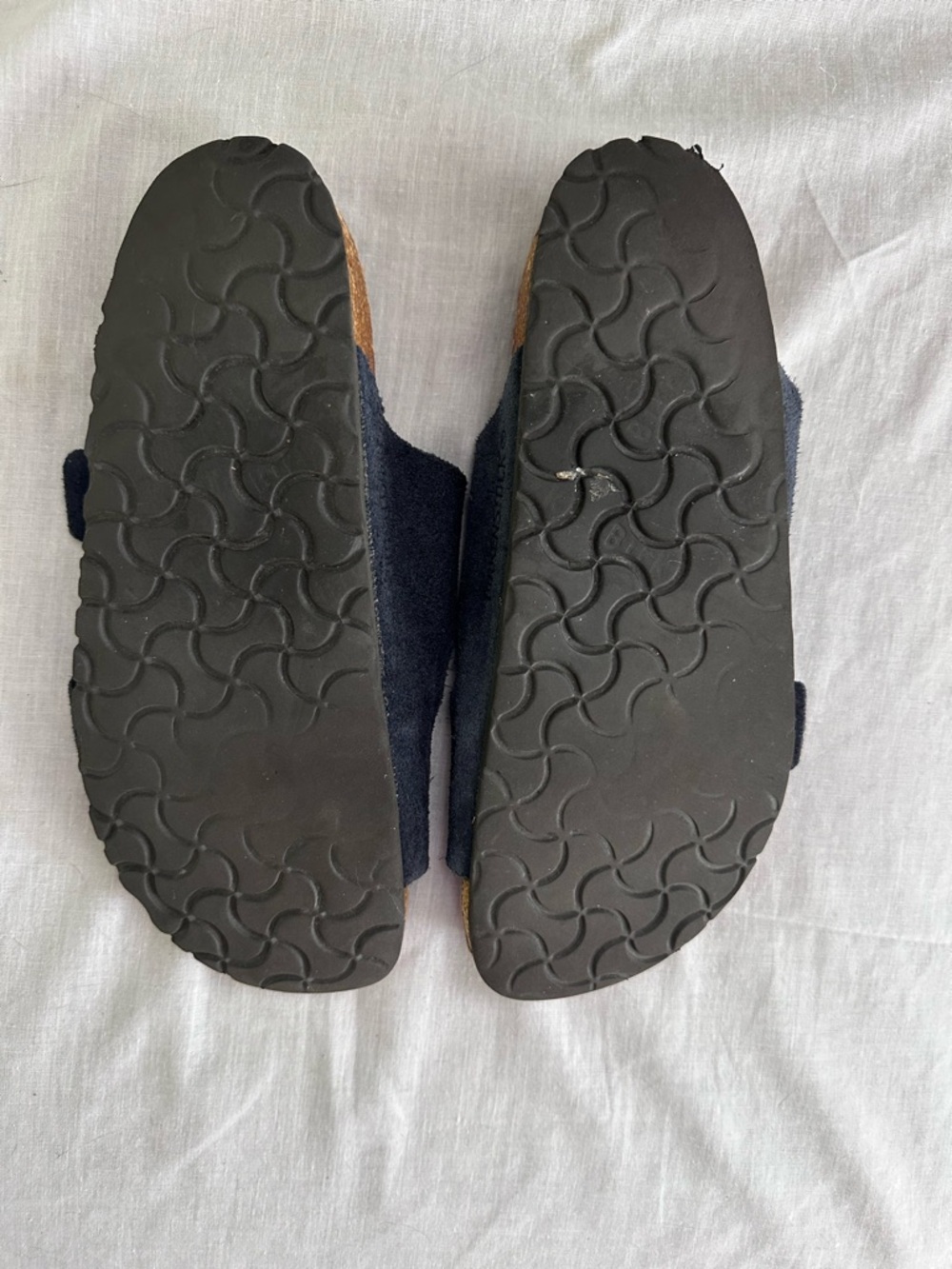 Birkenstock Arizona Soft Footbed Sandals Navy Suede Size 41 US Men 8 Women 10 - Picture 8 of 11